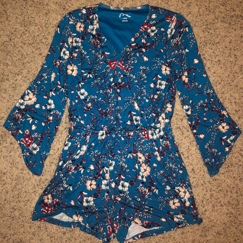 Blue Floral Romper from Art Class